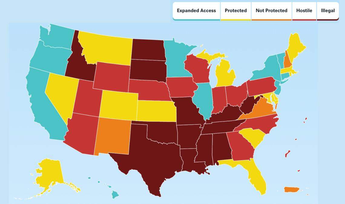 Reproduction rights map, Ms. Magazine, Spring 2023
