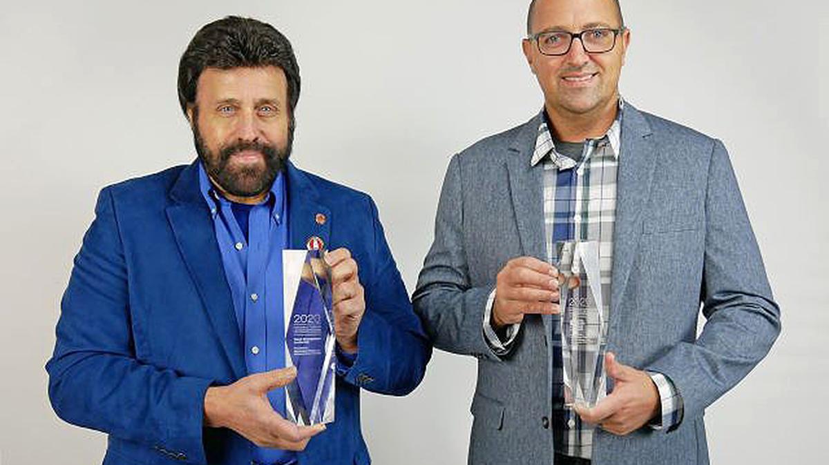 Mark Lamoncha, CEO and president of Humtown Products, and Brandon Lamoncha, Humtown’s director of additive manufacturing. (Contributed photo)