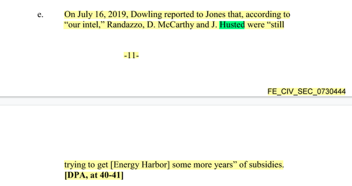 FirstEnergy records released via public records request show how executives at the power company relied on Ohio Lt. Gov John Husted and convicted former House Speaker Larry Householder to help them pass a $1.3 billion nuclear bailout bill.