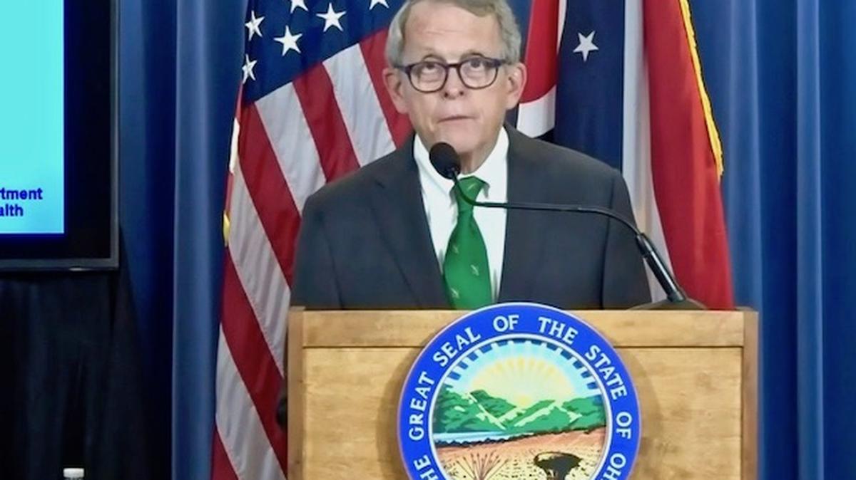 Gov. Mike DeWine during the state update on Tuesday, June 16, 2020.