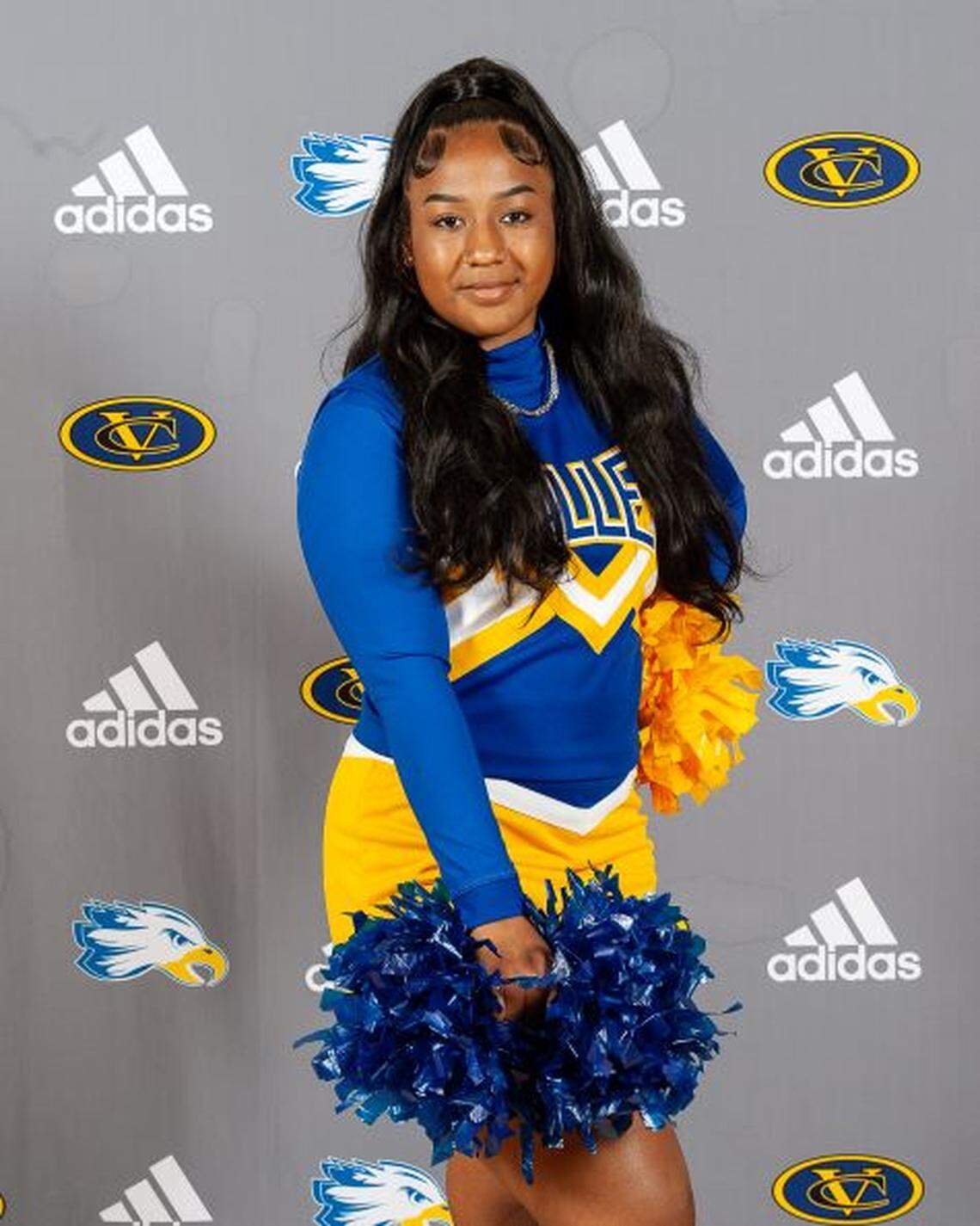 Amya Monserrant is shown as a cheerleader for Valley Christian School.