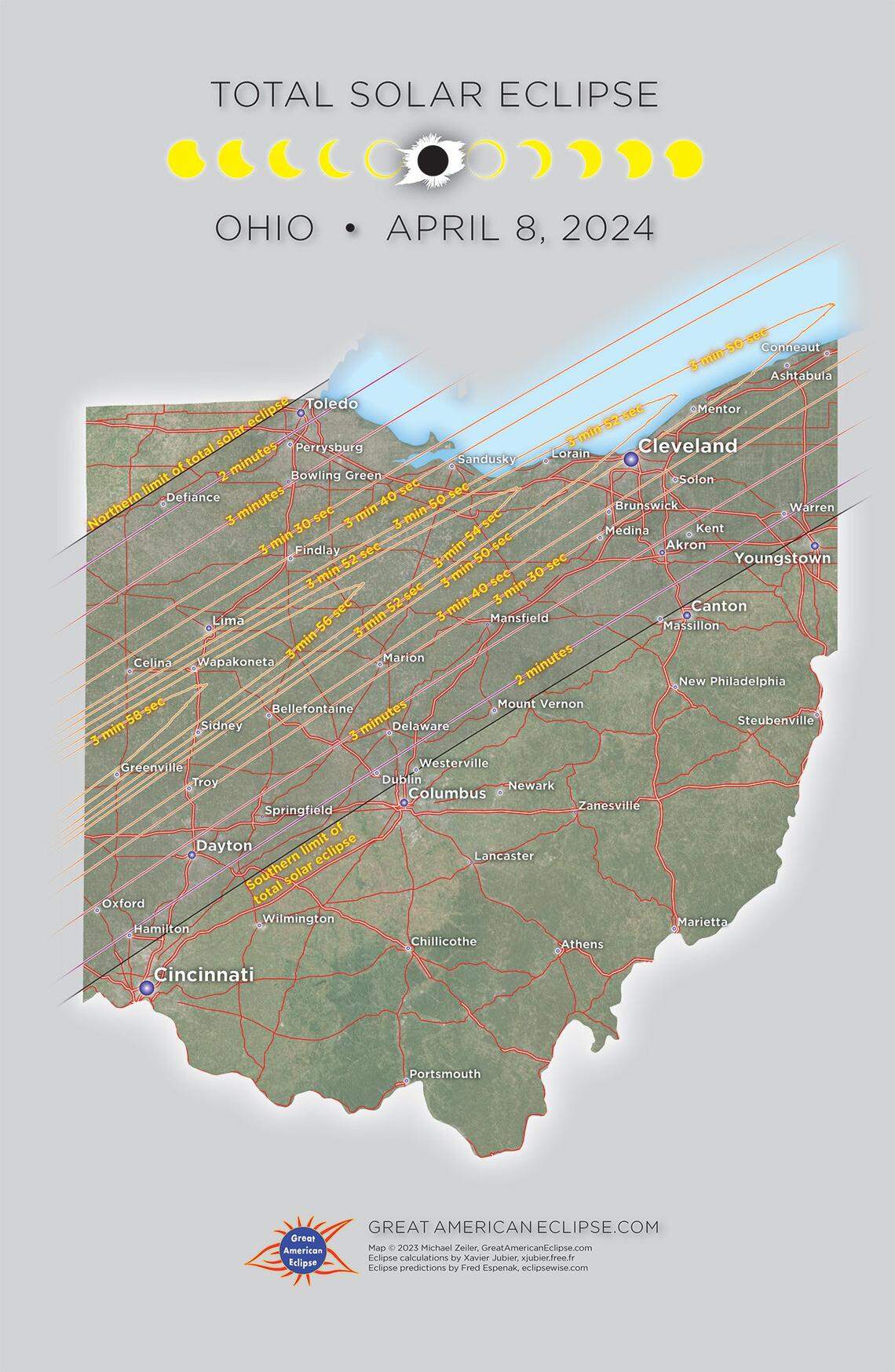 On April 8, certain parts of Ohio will experience five minutes of darkness during the afternoon as a total solar eclipse passes over the continent.