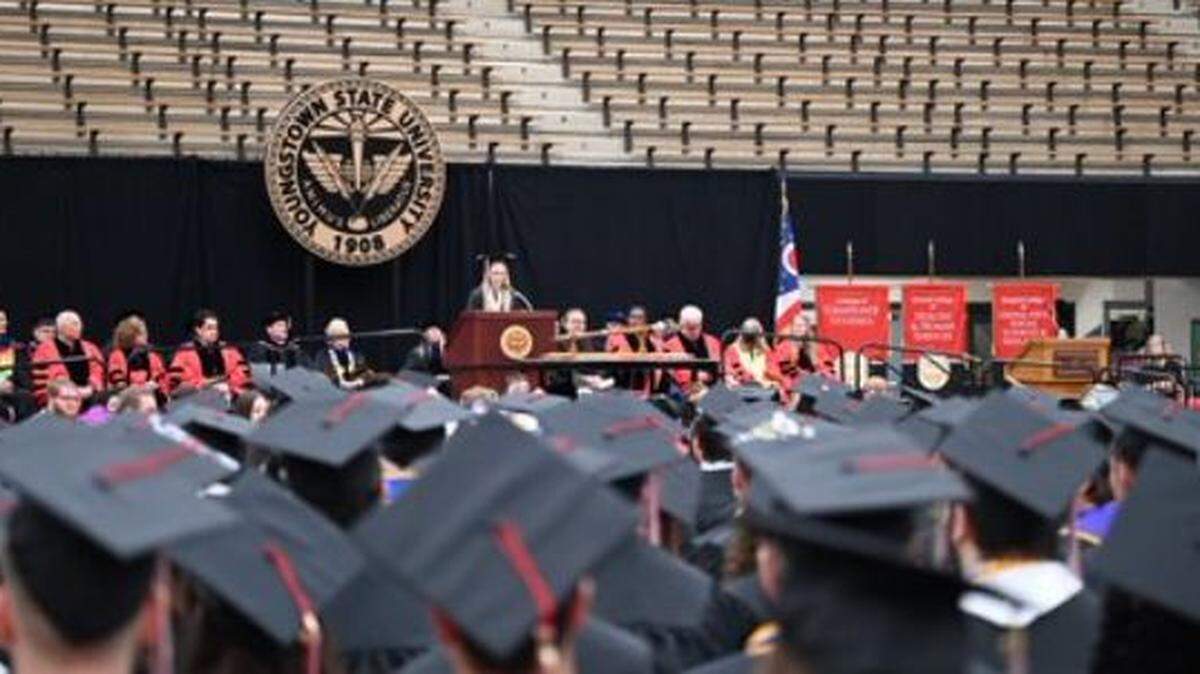 More than 750 students walked across the stage during the Fall 2023 graduation ceremonies at Youngstown State University.