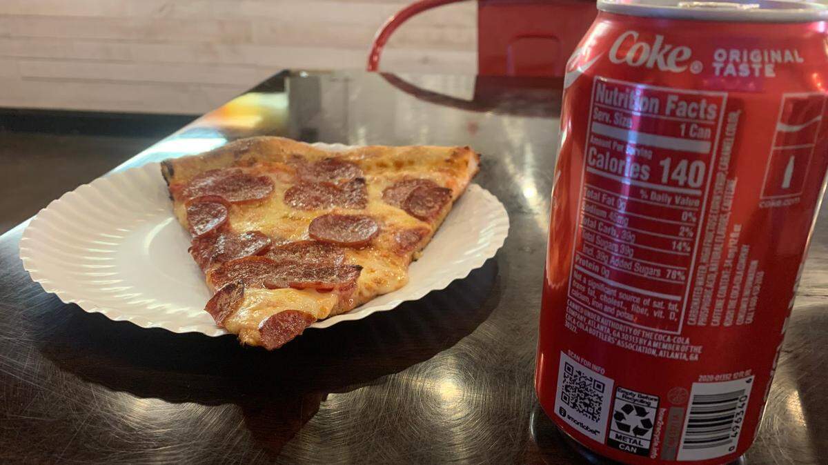 Trying the pizza at Republic Pizzeria in Youngstown