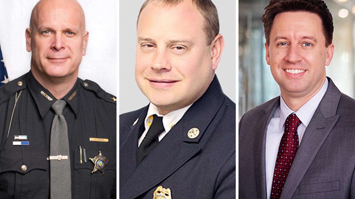 From left to right: Mahoning County Sheriff Jerry Greene, Boardman Township Fire Department Chief Mark Pitzer; and Mahoning County Health Commissioner Ryan Tekac (Submitted photos)
