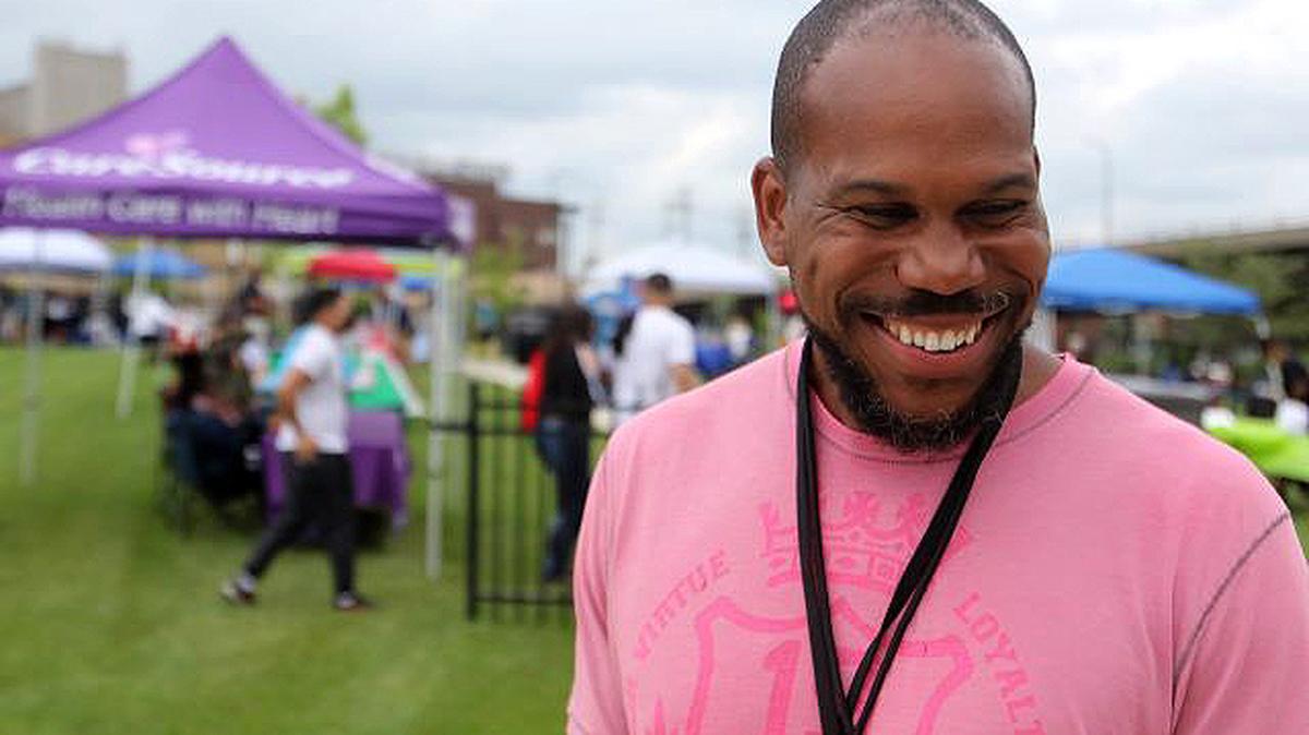 Derrick McDowell. at Juneteenth celebration. (Photo by Robert K. Yosay | Mahoning Matters)