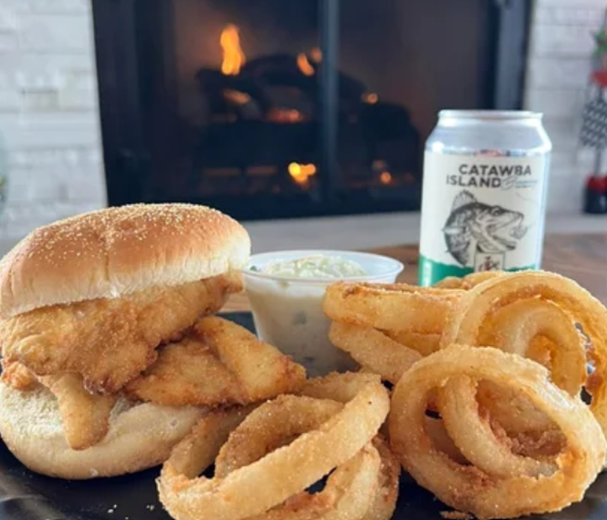 Walleye sandwich at Jolly Roger’s Seafood House in Ohio