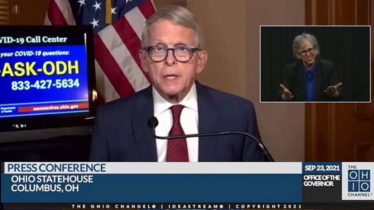 Gov. Mike DeWine during his state coronavirus update Thursday.