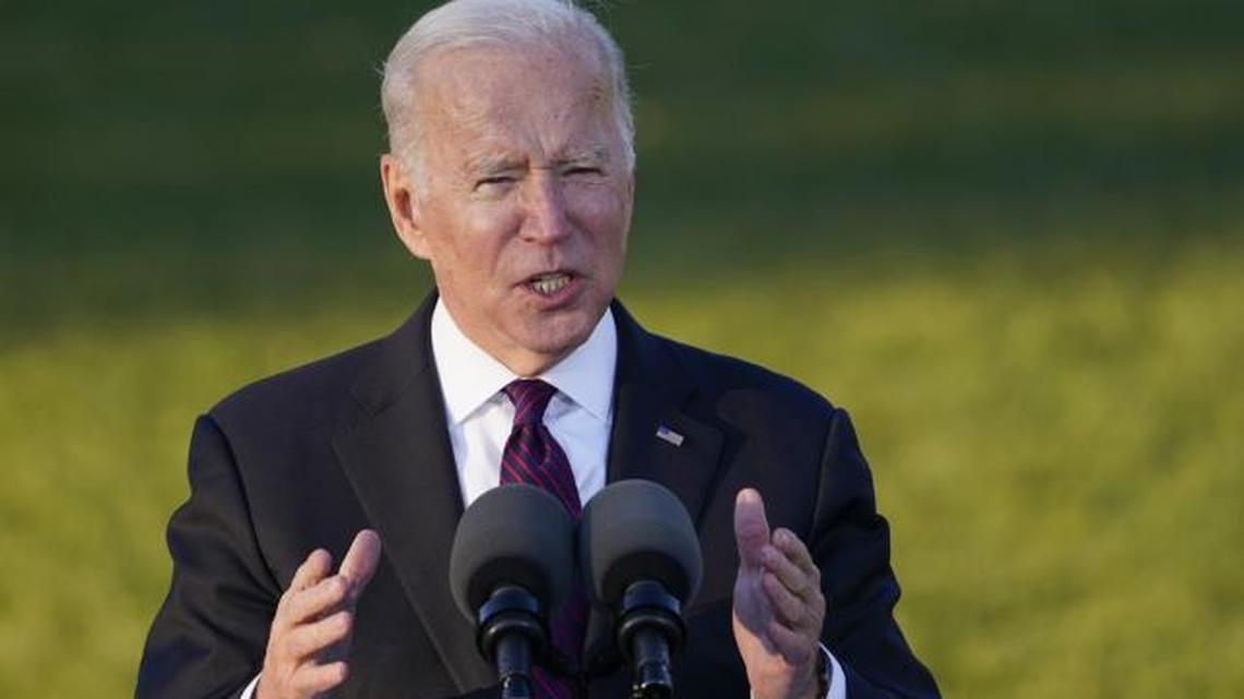 President Joe Biden speaks before signing the $1.2 trillion bipartisan infrastructure bill into law during a ceremony on the South Lawn of the White House in Washington on Monday. (Susan Walsh | AP Photo)
