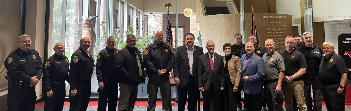 Commander of the Youngstown State University Police Academy Ed Villone announced $250,000 in federal funds was given to the academy to enhance their training and equipment.