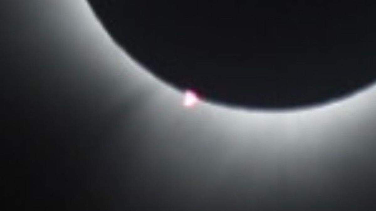 This is a solar flare shown in the bottom left of this eclipse photo taken Monday by Eric Brown at a farm property south of Norwalk, Ohio.