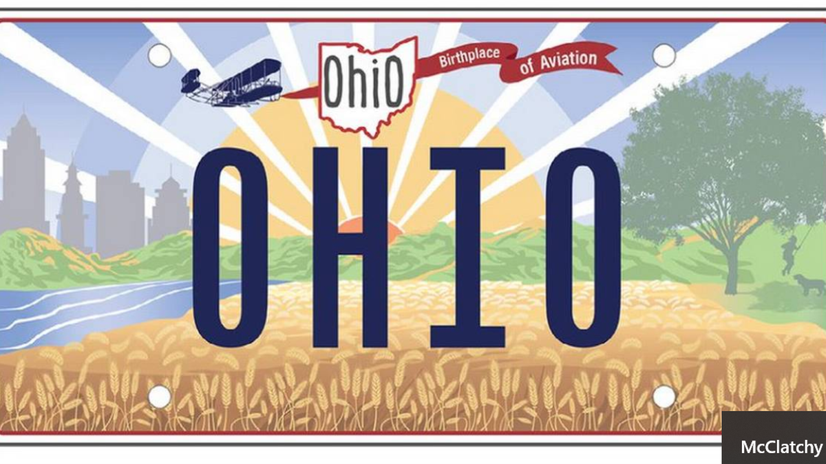 A new Ohio license plate reignited debate in North Carolina. OHIO BUREAU OF MOTOR VEHICLES