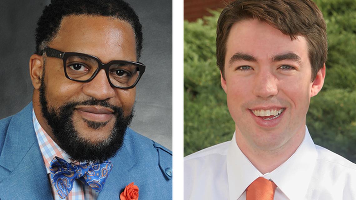 Youngstown City School District CEO Justin Jennings (left) and Youngstown Neighborhood Development Corporation Executive Director Ian Beniston (right)