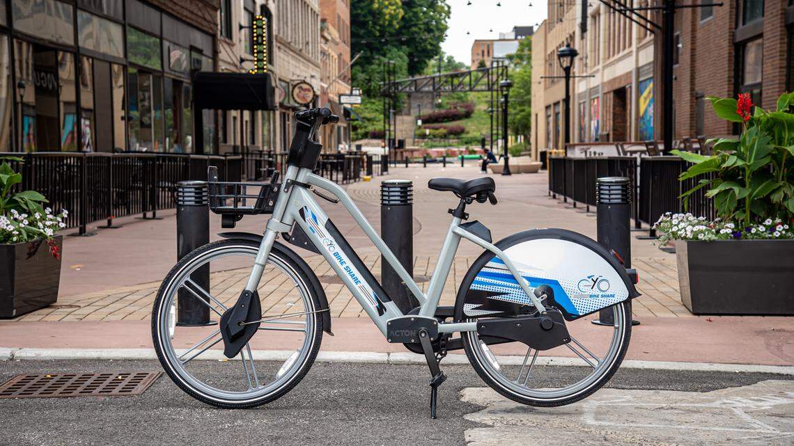 During the Youngstown Flea on April 13, there will be a kick-off community ride on the new YoGo Bikeshare e-bikes. 