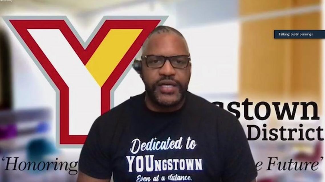 Youngstown City Schools CEO Justin Jennings during his virtual update on Wednesday, Oct,. 14, 2020.