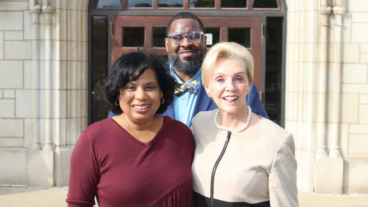 Partners in the reinvented Y-STAR program include (from left) Lynnette Forde, president of the Youngstown Foundation; Jeremy Batchelor, superintendent of the Youngstown City School District; and Dr. Helen K. Lafferty, interim president of Youngstown State University.