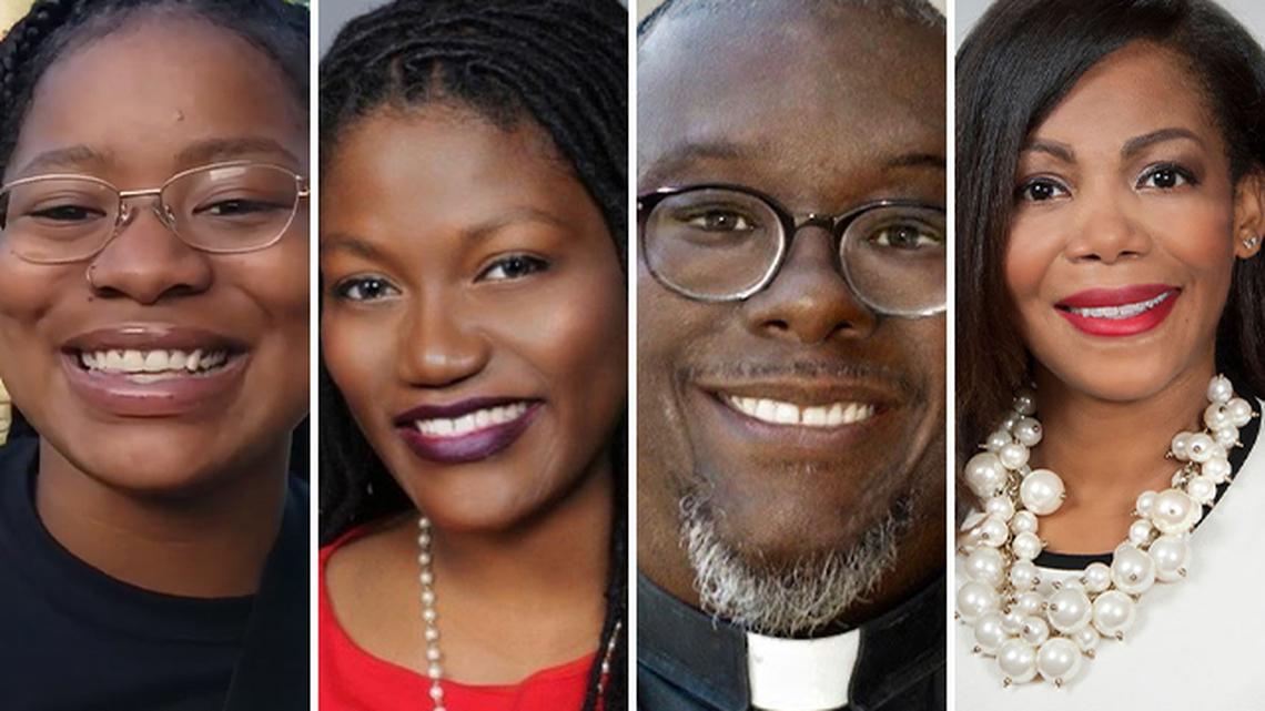 From left, Ty'onna Powell, organizer with community group We Matter; Youngstown Councilwoman Samantha Turner, 3rd Ward; the Rev. Lewis Macklin; and state Rep. Erica Crawley, D-Columbus.