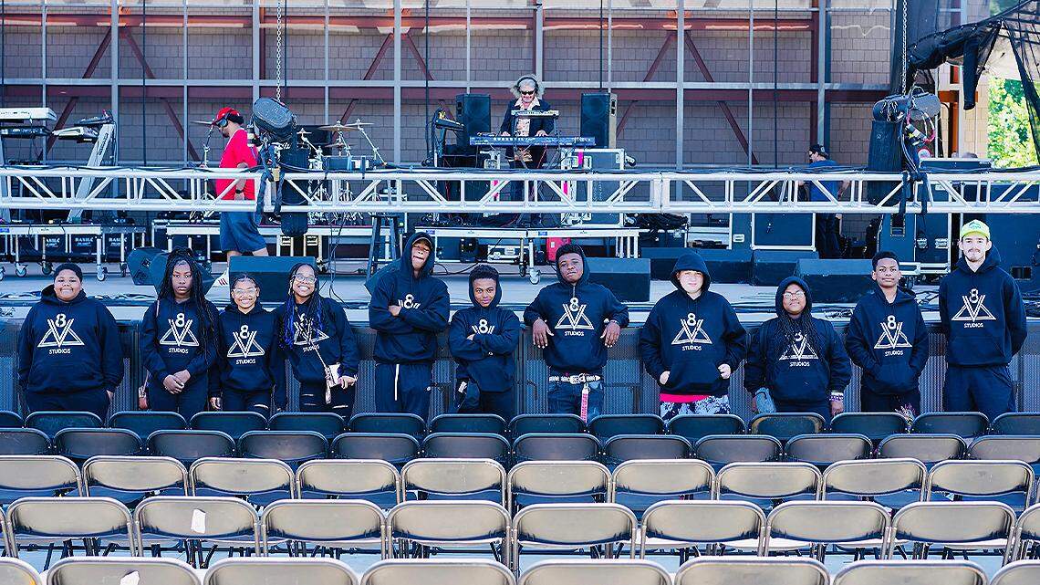 Students in LV8 Studios’ Summer Enrichment Audio Engineering Program recently learned about professional concert production at the Youngstown Foundation Amphitheater.