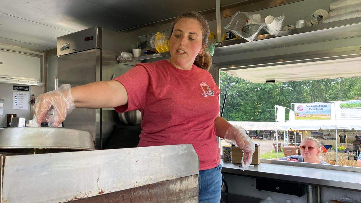 Working the old-fashioned root beer stand at the Columbiana County Fair