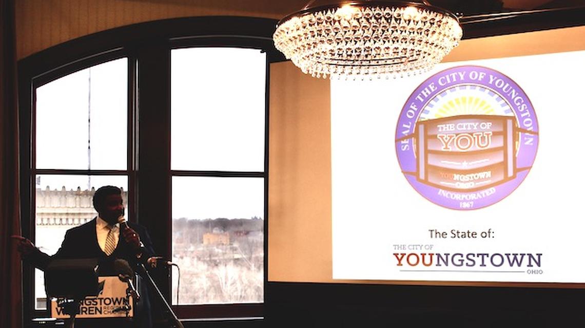 Youngstown Mayor Jamael Tito Brown during the State of the City address on Friday, March 26, 2021.