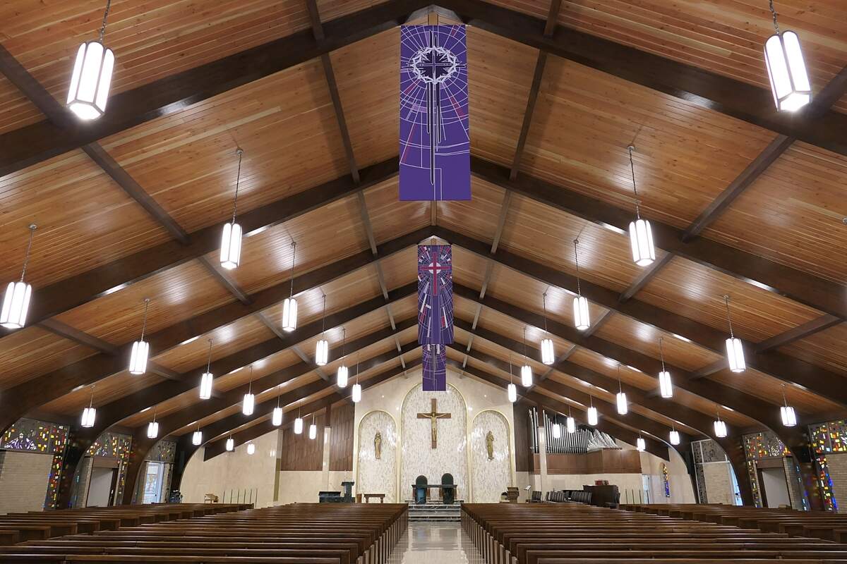 The interior of Hubbard St. Patrick Church.