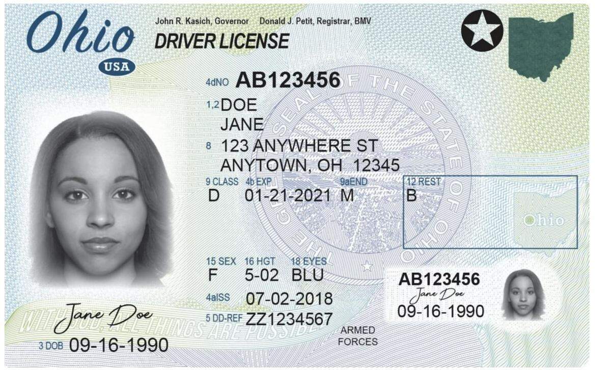 A star in the top right corner of this driver’s license signifies it is a REAL ID.