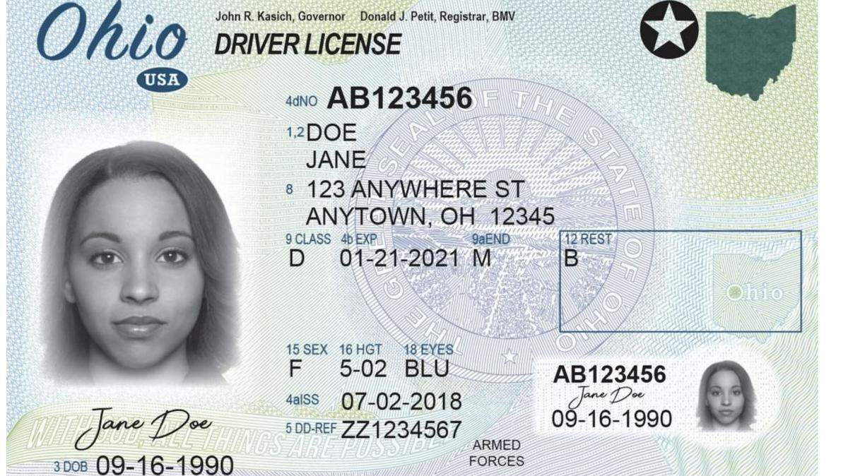 A star in the top right corner of this driver’s license signifies it is a REAL ID.