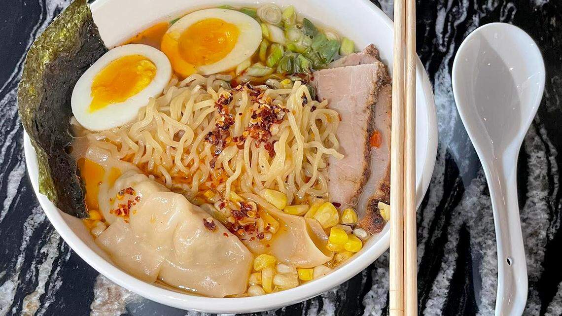 Shown here is a ramen bowl from Vernon’s Cafe in Niles, which is now serving ramen on Wednesdays.