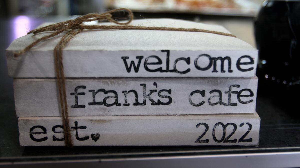 Shown here is decoration at Frank’s Cafe along Market Street in Boardman, which officially opened Friday, April 29, 2022.