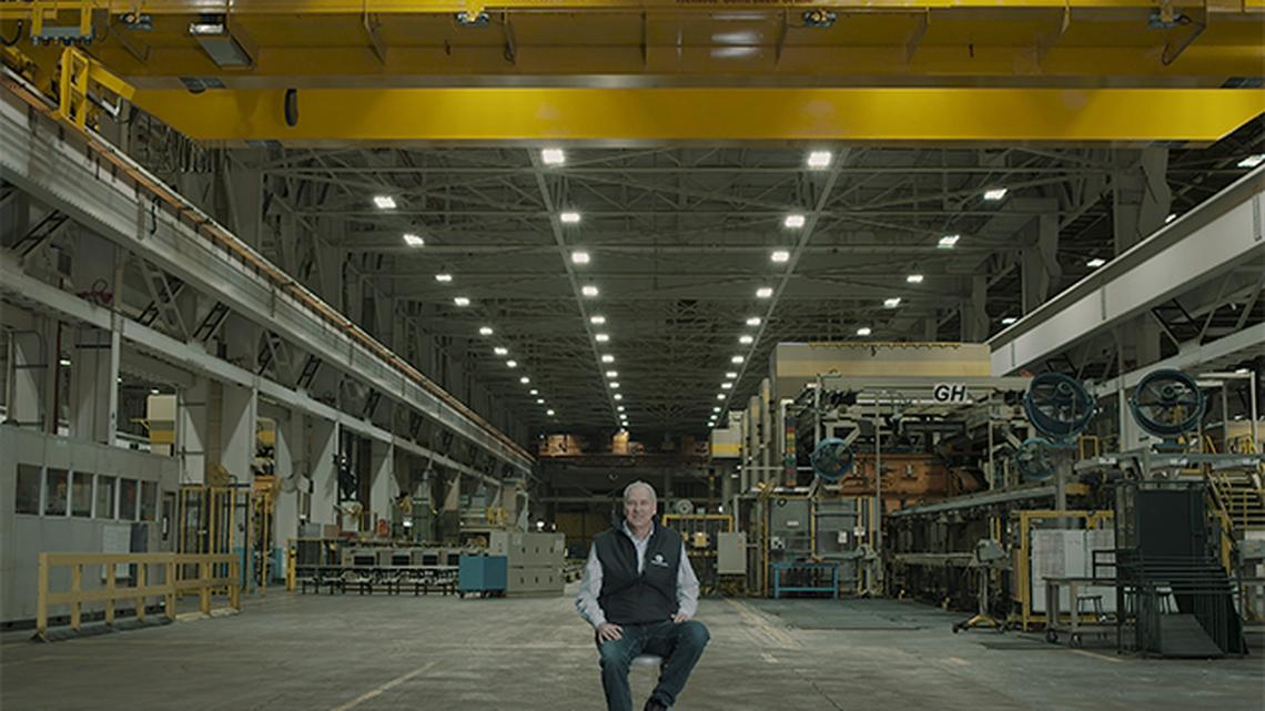 Lordstown Motors Corp. CEO Steve Burns sits inside the electric pickup truck-maker's Lordstown factory in this February 2020 file photo. (Photo provided)