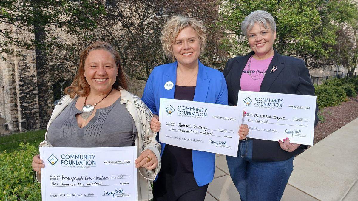 Meghan Thomas from Honeycomb Arts; Wellness Collective, Jodi Glass from Autism Society of Mahoning Valley, and Susan Sutton from The EMBER Project were awarded Impact Builder Grants by the Fund for Women & Girls.