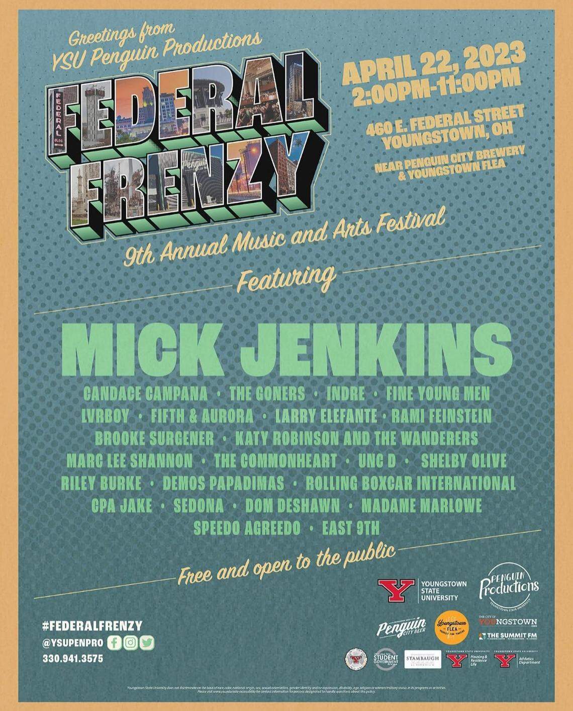 The music starts at 2 p.m. and bands will perform until 11 p.m. this Saturday at Federal Frenzy.