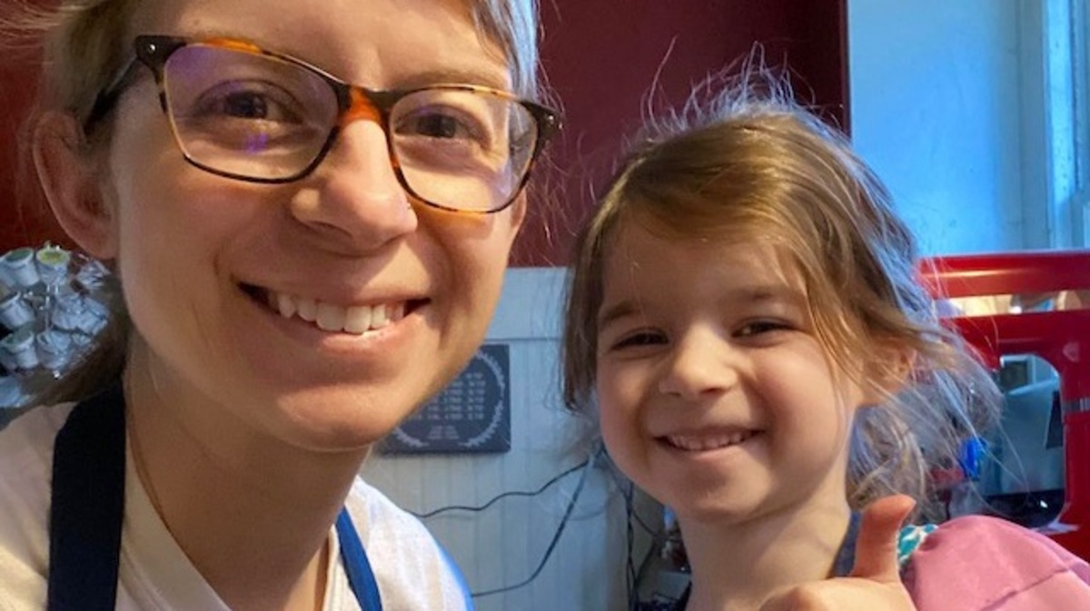 Courtney Poullas and her 6-year-old daughter Gracie, created The Bread Fairy. They make about five loaves of bread every day and delivers them for free. (Photo provided)
