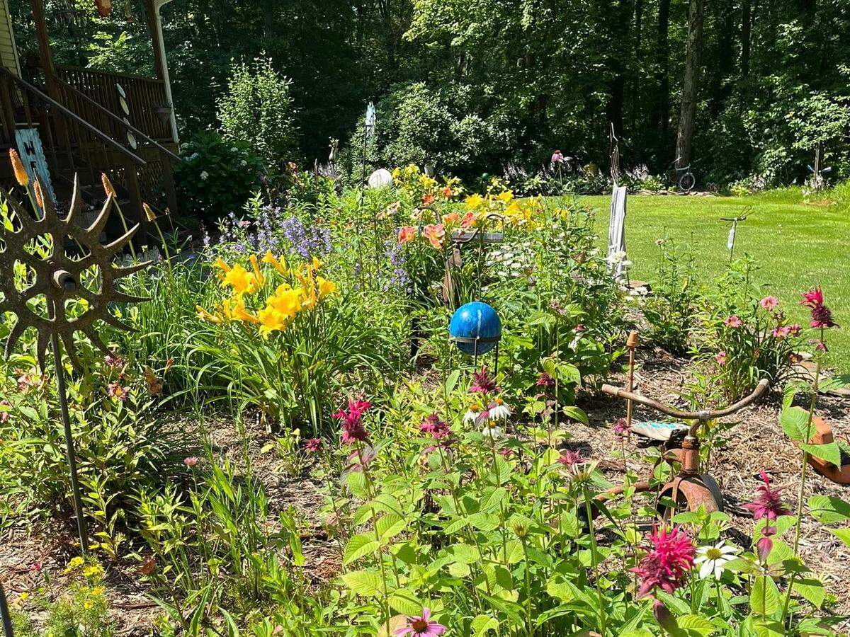 A love for repurposing items like bicycles and lamps into garden decor inspired a local beekeeper to expand her farm in North Bloomfield with a vintage shop selling repurposed treasures.