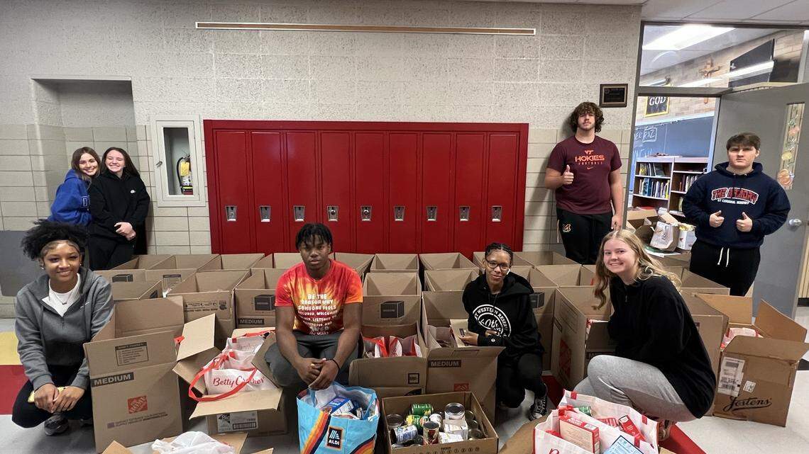 In two weeks, Cardinal Mooney High School students, staff and community members collected more than 1,800 pounds of food to donate. 