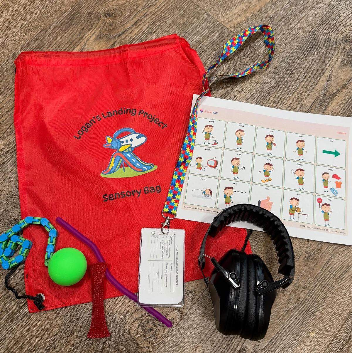 Logan’s Landing Project sensory kits include fidgets, communication guides and supportive tools to help regulate overwhelming feelings.