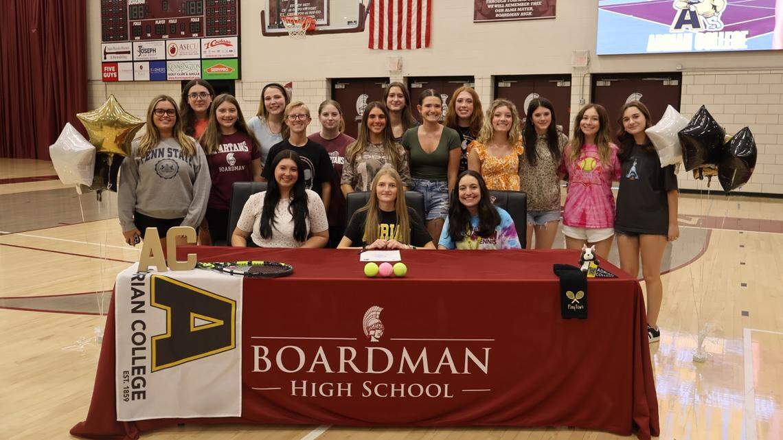 Boardman High School senior Payton Konnerth committed to Adrian College to study Early Childhood Education while joining the Bulldogs tennis team and leading in school roles.