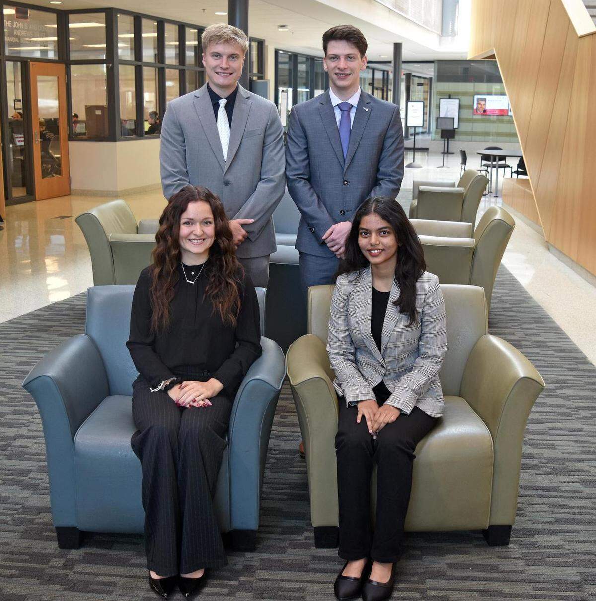 Youngstown State University students Kodi Kinsey, Tanishka Agnihotri, Jan Harter and Nathan Heinly from the Williamson College of Business Administration were selected as the John D. Beeghly Fellows for the 2024 fall semester.