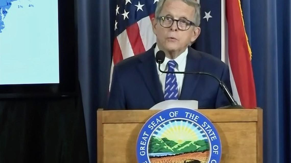 Gov. Mike DeWine during the state's coronavirus update on Wednewday, July 22, 2020.