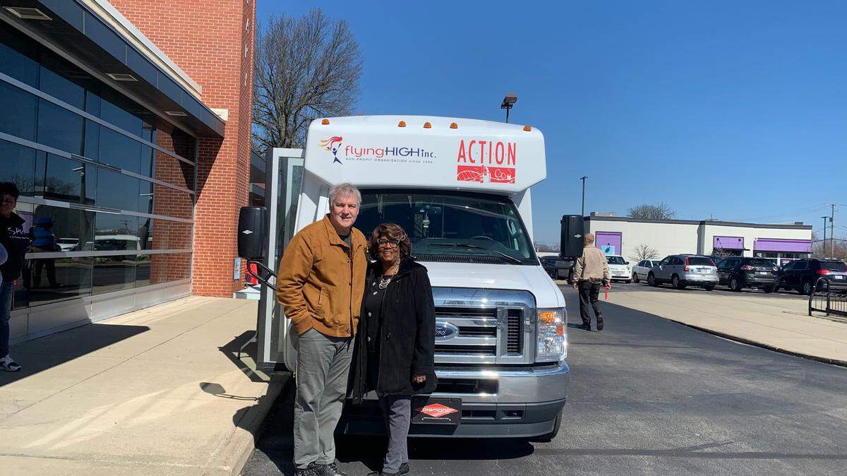 Flying High Inc.’s Jeff Magada partnerd with A.C.T.I.O.N.’s Rose Carter to create the Mahoning Valley Mobile Market two years ago. So far, they’ve served 20,000 people at 150 locations.
