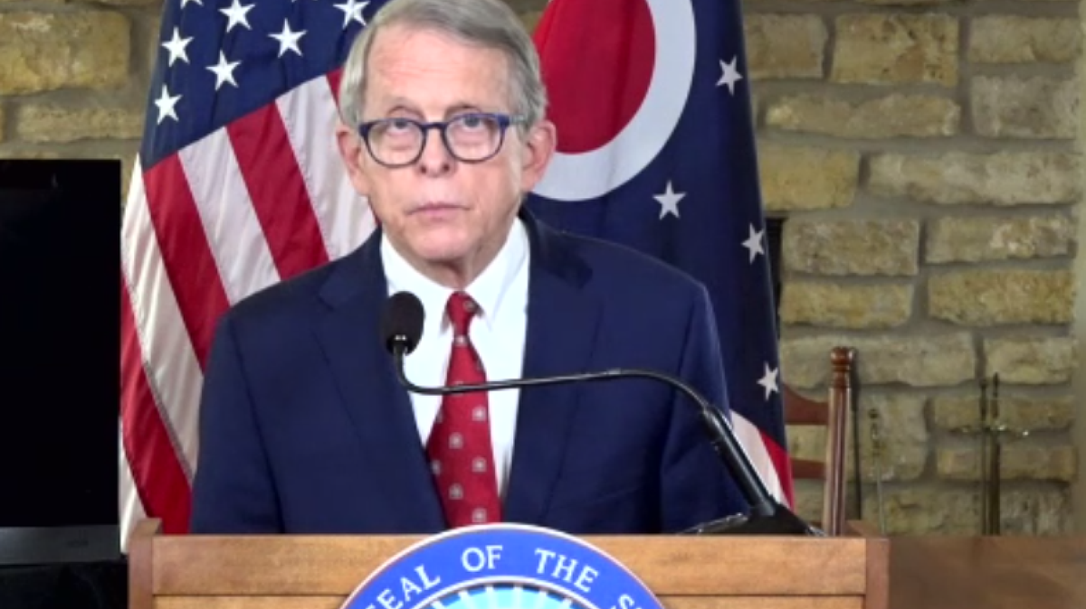 Gov. Mike DeWIne during a briefing Jan. 14, 2021