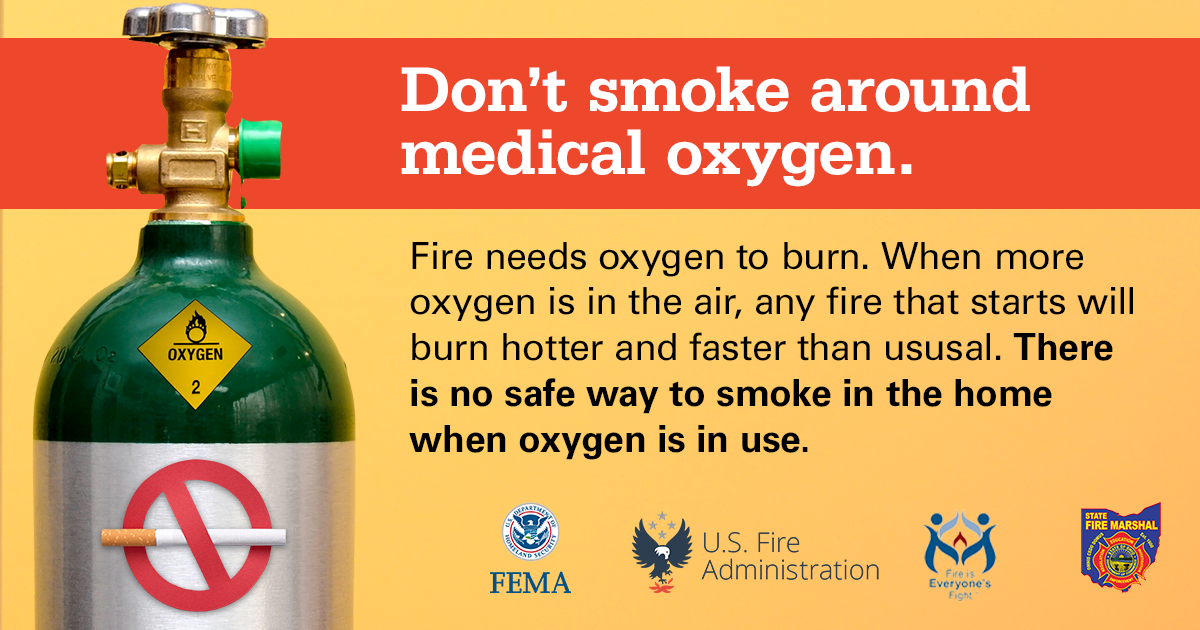 Fires can start when cigarettes left lit indoors, especially if there’s medical oxygen tanks in the space or lots of flammable objects like blankets.