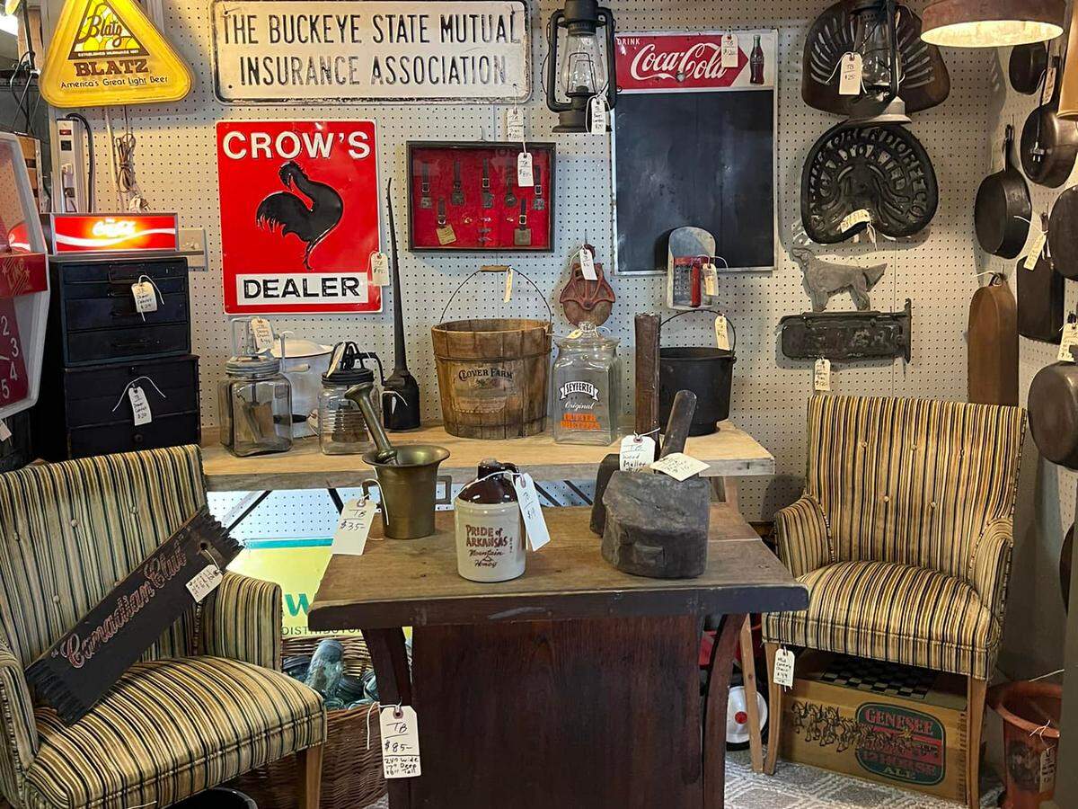 Inside The Rustic Birdcage, shoppers can find antique furniture, clocks, vintage signs and other decor to spruce up their homes.