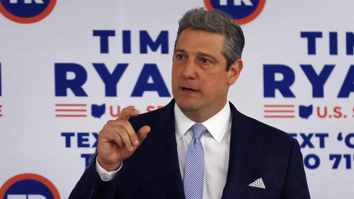 U.S. Rep. Tim Ryan of Howland, D-13th, speaks to supporters after the polls closed May 3, 2022, primary election day, in Columbus.