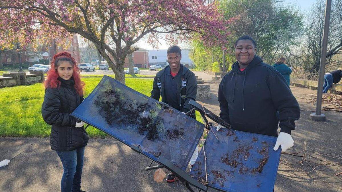 This morning, students from Choffin Career and Technical Center are spending time outside the classroom beautifying their campus.
