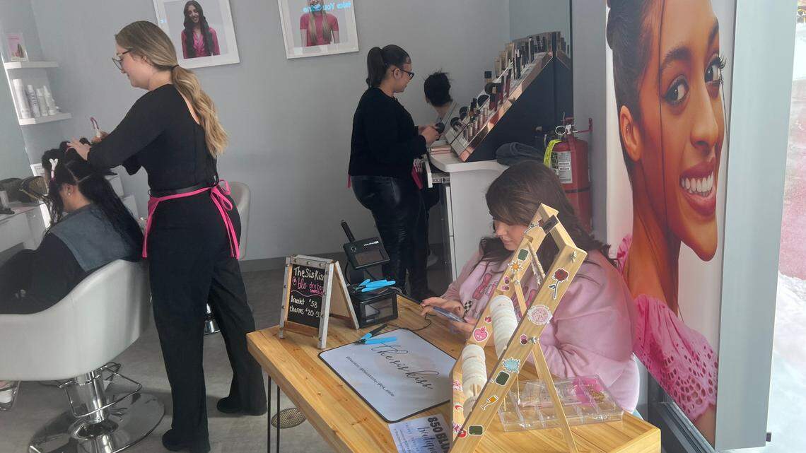 Saturday was a busy day at Blo Blow Dry Bar in Canfield.