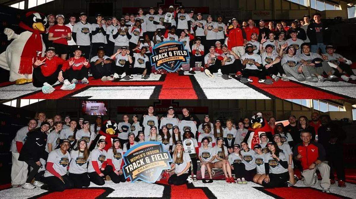Youngstown State men and women captured Horizon League indoor track titles at YSU’s Watson and Tressel Training Site; Brian Gorby earned Coach of the Year honors.