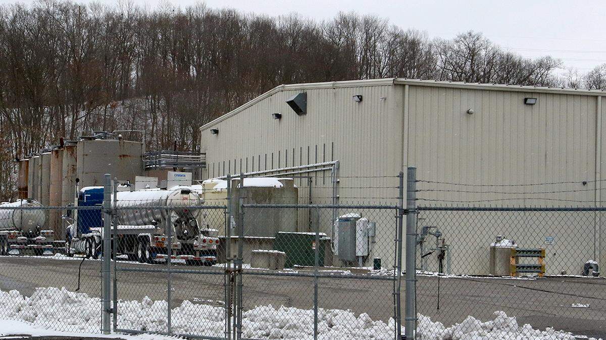 Shown here is the exterior of Covanta Environmental Solutions, 61 Riverpark Drive, New Castle, which is one of 144 disposal and treatment facilities in Pennsylvania that treats oil and gas waste containing radium, a cancer-causing element.