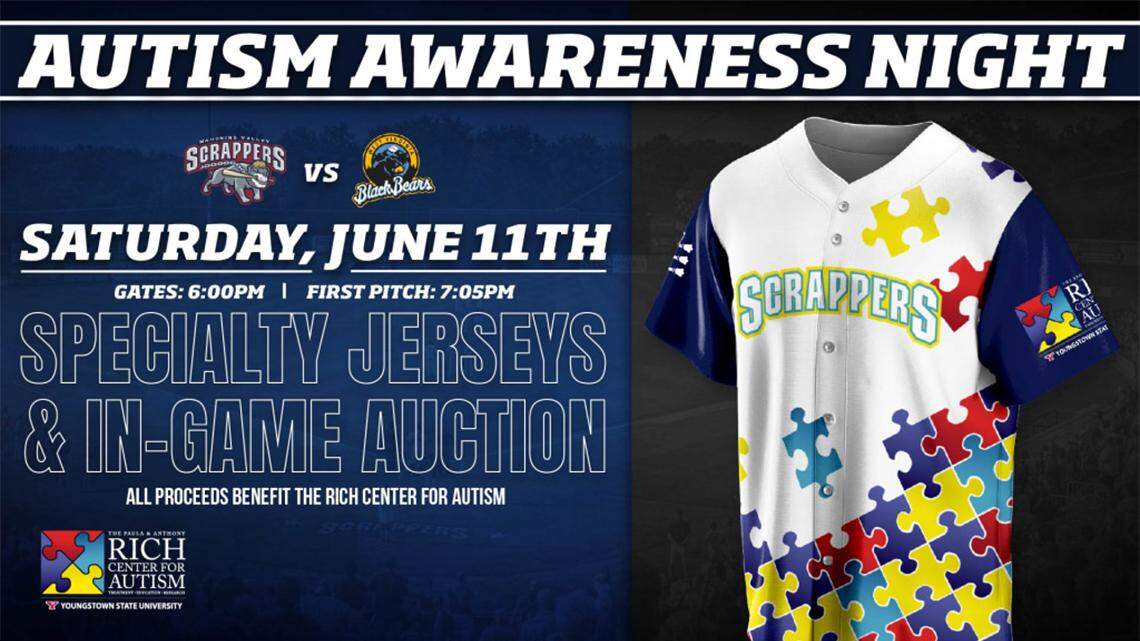 Mahoning Valley Scrappers, Rich Center for Autism, specialty jersey