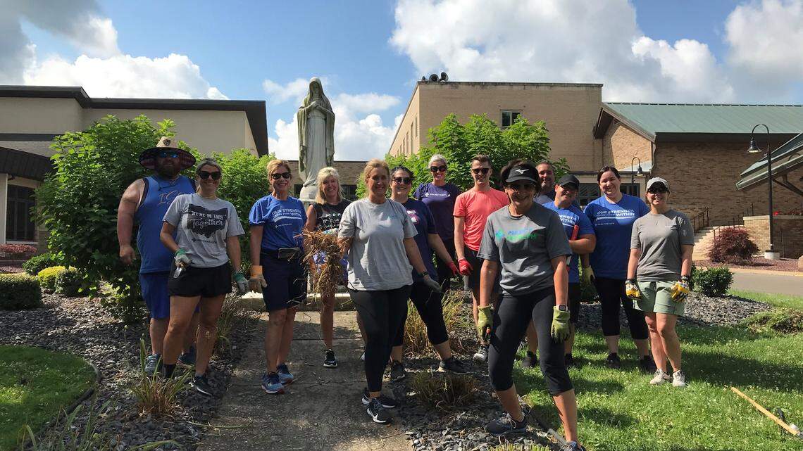 Merch Health team members spent July 17 at Villa Maria, having dinner with the Sisters and helping care for the grounds at the Villa. 